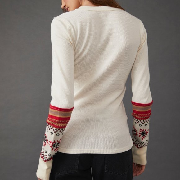 NWT Free People Mikah Layering Cuff Cream Combo Long Sleeve Boho - Picture 2 of 6